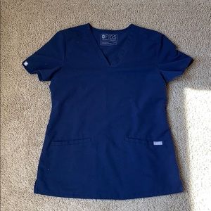 Figs Navy Scrub Top